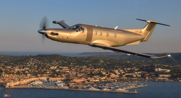 Pilatus PC12 in flight